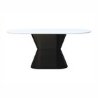Mesa De Jantar Apollo Tampo Oblongo 180x90cm Preto/branco
