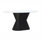 Mesa De Jantar Apollo Tampo Oval 160x90cm Preto/branco