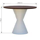 Mesa De Jantar Apollo Tampo Redondo Ø120 Branco/amêndoa