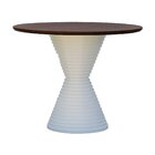 Mesa De Jantar Apollo Tampo Redondo Ø120 Branco/amêndoa