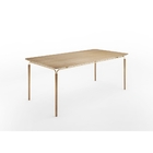 Mesa De Jantar Arco Freijó Retangular Pés Metálicos Dourado 1