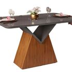 Mesa De Jantar Argo Dj 1 36 X 0 90  Tampo Chanf Mad  Vidro Fr