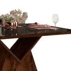 Mesa De Jantar Argo Tampo Chanfrado Com Moldura E Vidro Dj Mó