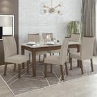 Mesa De Jantar Áries 180x90 Com 6 Cadeiras Apogeu Imbuia/off