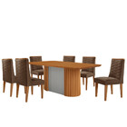 Mesa De Jantar Aspen 180cm Tampo Mdf Laminado Com 6 Cadeiras