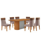 Mesa De Jantar Aspen 180cm Tampo Mdf Laminado Com 6 Cadeiras