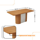 Mesa De Jantar Aspen 180cm Tampo Mdf Laminado Com 6 Cadeiras
