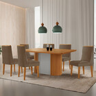 Mesa De Jantar Aspen 180cm Tampo Mdf Laminado Com 6 Cadeiras