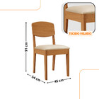 Mesa De Jantar Aspen 180cm Tampo Mdf Vidro Com 6 Cadeiras Cop