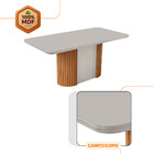 Mesa De Jantar Aspen 180cm Tampo Mdf Vidro Com 6 Cadeiras Lis