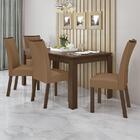 Mesa De Jantar Athenas 180x90 Com 4 Cadeiras Apogeu Imbuia/of