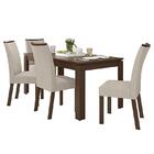 Mesa De Jantar Athenas 180x90 Com 4 Cadeiras Apogeu Imbuia/of