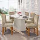 Mesa De Jantar Barbara 160x90 Com 6 Cadeiras Amanda - Pr Móve