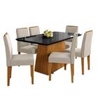 Mesa De Jantar Barbara 160x90 Com 6 Cadeiras Ana - Pr Móveis