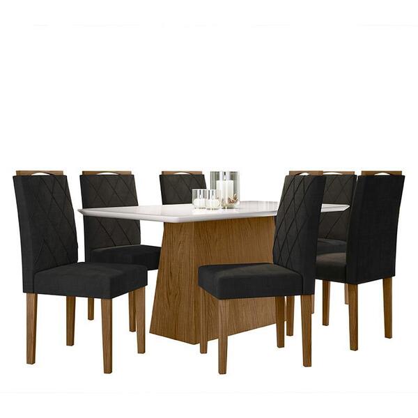 Mesa De Jantar Barbara 160x90 Com 6 Cadeiras Isabela - Pr Móv