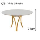 Mesa De Jantar Barcelona Redonda 1,35m Off White Base Em Meta