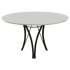 Mesa De Jantar Barcelona Redonda 1,35m Off White Base Em Meta