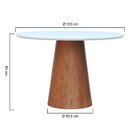 Mesa De Jantar Base Cone Tampo Laminado/laqueado Ø120 Amêndoa