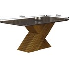 Mesa De Jantar Base Cruzada Tampo Grafite - Ilhéus-1,80x0,90