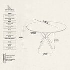 Mesa De Jantar Base Estrelada De Madeira Maciça 100cm Alice C