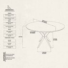 Mesa De Jantar Base Estrelada De Madeira Maciça 108cm Alice C