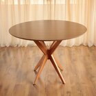 Mesa De Jantar Base Estrelada De Madeira Maciça Alice- 108cm