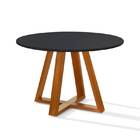 Mesa De Jantar Bela Redonda Tampo Vidro/mdf 105cm Luxo