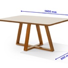 Mesa De Jantar Bela Wood 160x90cm Tampo Encabeçado Madeira