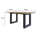 Mesa De Jantar Bronx Rg2 160x90x75cm  Vermont Oak/preto