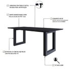 Mesa De Jantar Bronx Rg2 200x90x75cm Preto