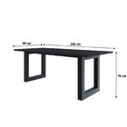 Mesa De Jantar Bronx Rg2 200x90x75cm Preto