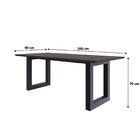 Mesa De Jantar Bronx Rg2 200x90x75cm Terracota/preto