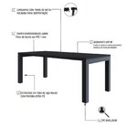 Mesa De Jantar Bronx U 200 Cmx90x75cm Preto