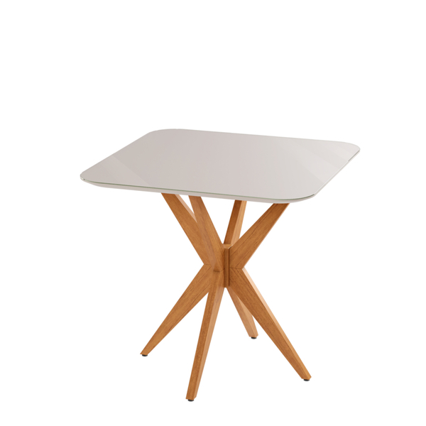 Mesa De Jantar C- Base Estrela E Tampo C- Vidro 90 X 90 Simpa