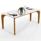 Mesa De Jantar Capri 160cm Off White Nature Com 6 Cadeiras Me
