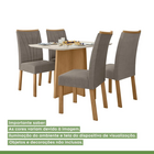 Mesa De Jantar Celebrare 1,20 Com Vidro  E 4 Cadeiras Apogeu