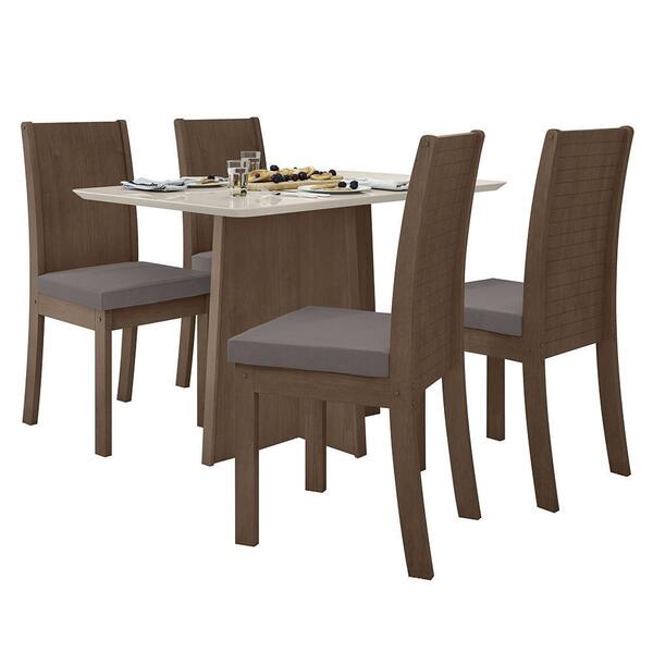 Mesa De Jantar Celebrare 120cm E 4 Cadeiras Athenas Imbuia/of