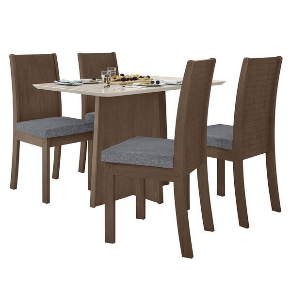 Mesa De Jantar Celebrare 120cm E 4 Cadeiras Athenas Imbuia/of