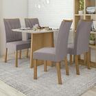Mesa De Jantar Celebrare 120x80 Com 4 Cadeiras Apogeu Amêndoa
