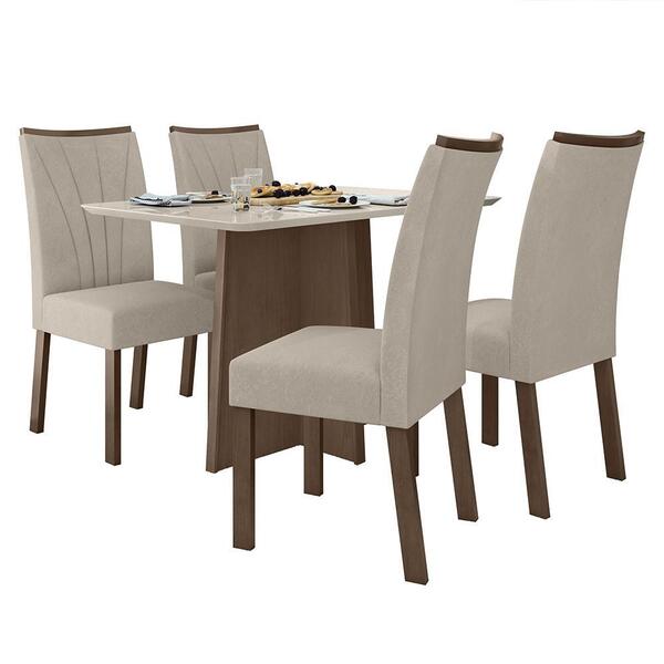 Mesa De Jantar Celebrare 120x80 Com 4 Cadeiras Apogeu Imbuia/