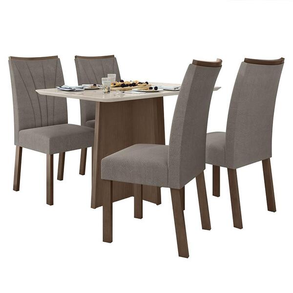 Mesa De Jantar Celebrare 120x80 Com 4 Cadeiras Apogeu Imbuia/