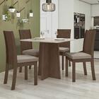 Mesa De Jantar Celebrare 90x90 Com 4 Cadeiras Athenas Imbuia/