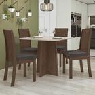 Mesa De Jantar Celebrare 90x90 Com 4 Cadeiras Athenas Imbuia/