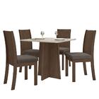 Mesa De Jantar Celebrare 90x90 Com 4 Cadeiras Athenas Imbuia/
