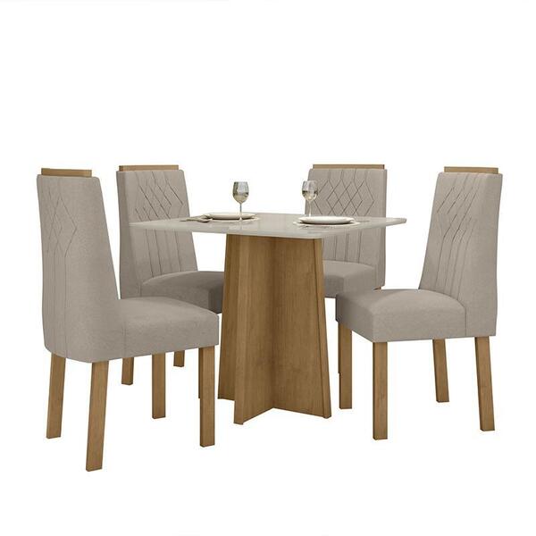 Mesa De Jantar Celebrare 90x90 Com 4 Cadeiras Exclusive Amênd
