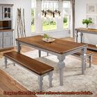 Mesa De Jantar Charlotte Tampo Imbuia E Base Cinza Escuro 156