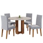 Mesa De Jantar Chiara Redonda 90x90cm Com 4 Cadeiras Venus In