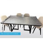 Mesa De Jantar Cinzel  Cinza/rajados Brancos