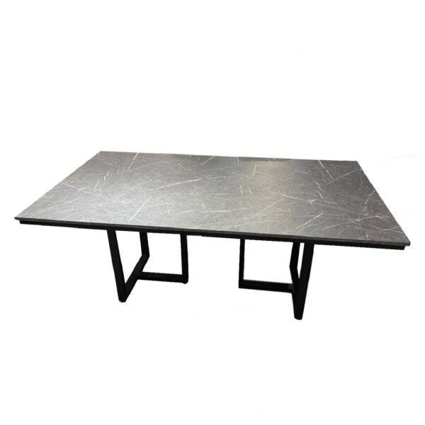 Mesa De Jantar Cinzel  Cinza/rajados Brancos