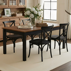 Mesa De Jantar Colonial Preta 180x100 Com Pés Retos E Tampo I